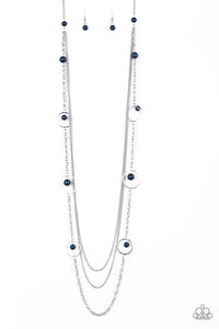 Collectively Carefree- Blue and Silver Necklace- Paparazzi Accessories