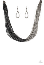 Load image into Gallery viewer, Flashy Fashion- Black and Silver Necklace- Paparazzi Accessories