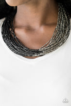 Load image into Gallery viewer, Flashy Fashion- Black and Silver Necklace- Paparazzi Accessories