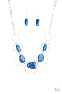 Travel Log- Blue and Silver Necklace- Paparazzi Accessories