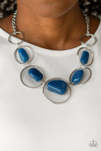 Load image into Gallery viewer, Travel Log- Blue and Silver Necklace- Paparazzi Accessories