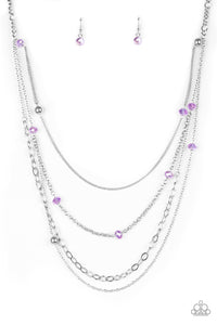 Glamour Grotto- Purple and Silver Necklace- Paparazzi Accessories