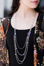 Load image into Gallery viewer, Glamour Grotto- Purple and Silver Necklace- Paparazzi Accessories