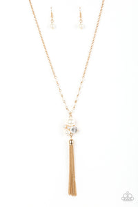 Uniquely Uptown- White and Gold Necklace- Paparazzi Accessories