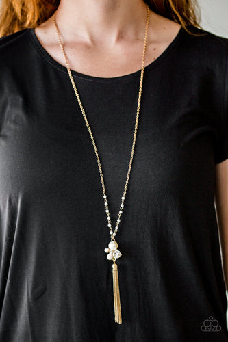 Uniquely Uptown- White and Gold Necklace- Paparazzi Accessories