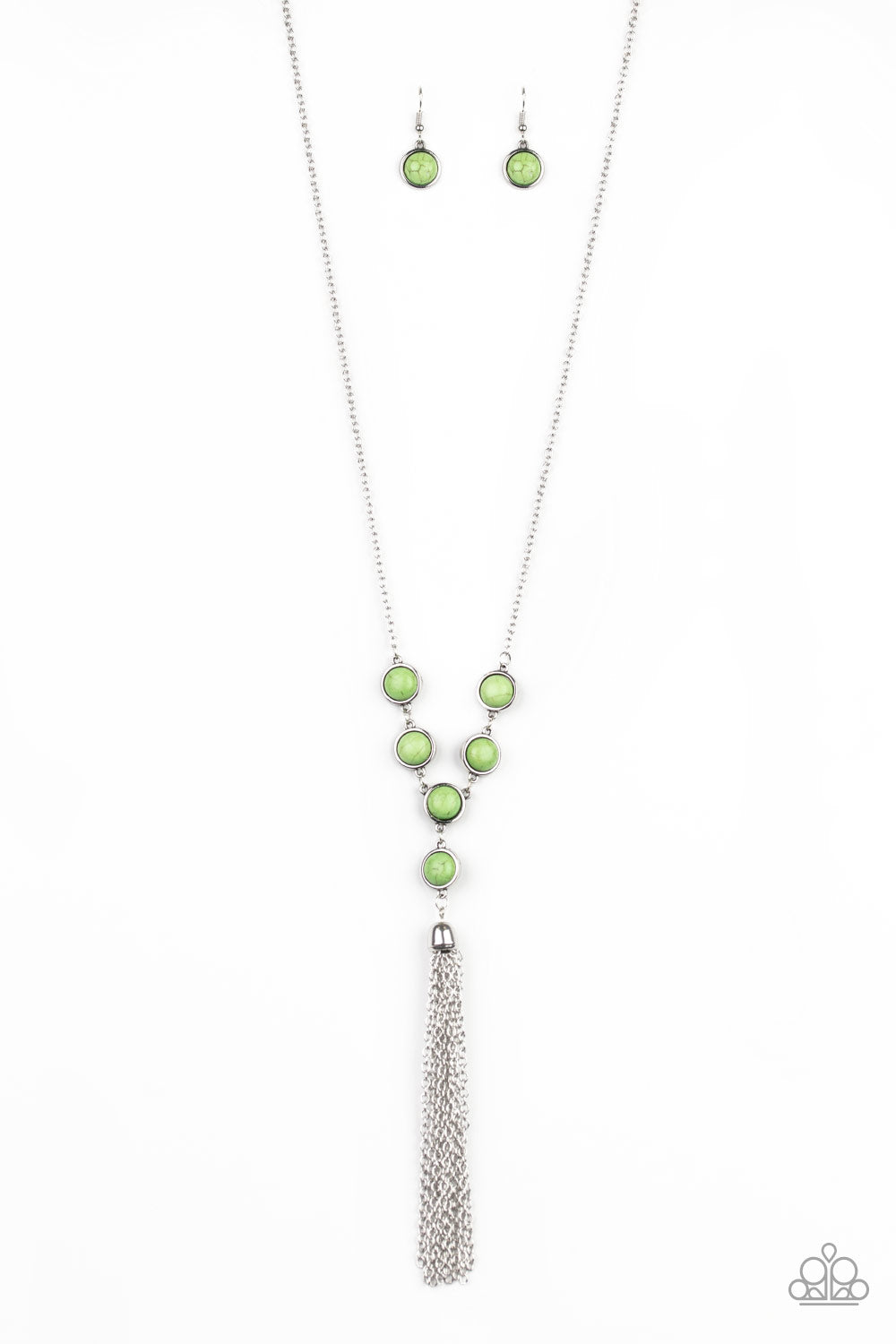 Rural Heiress- Green and Silver Necklace- Paparazzi Accessories