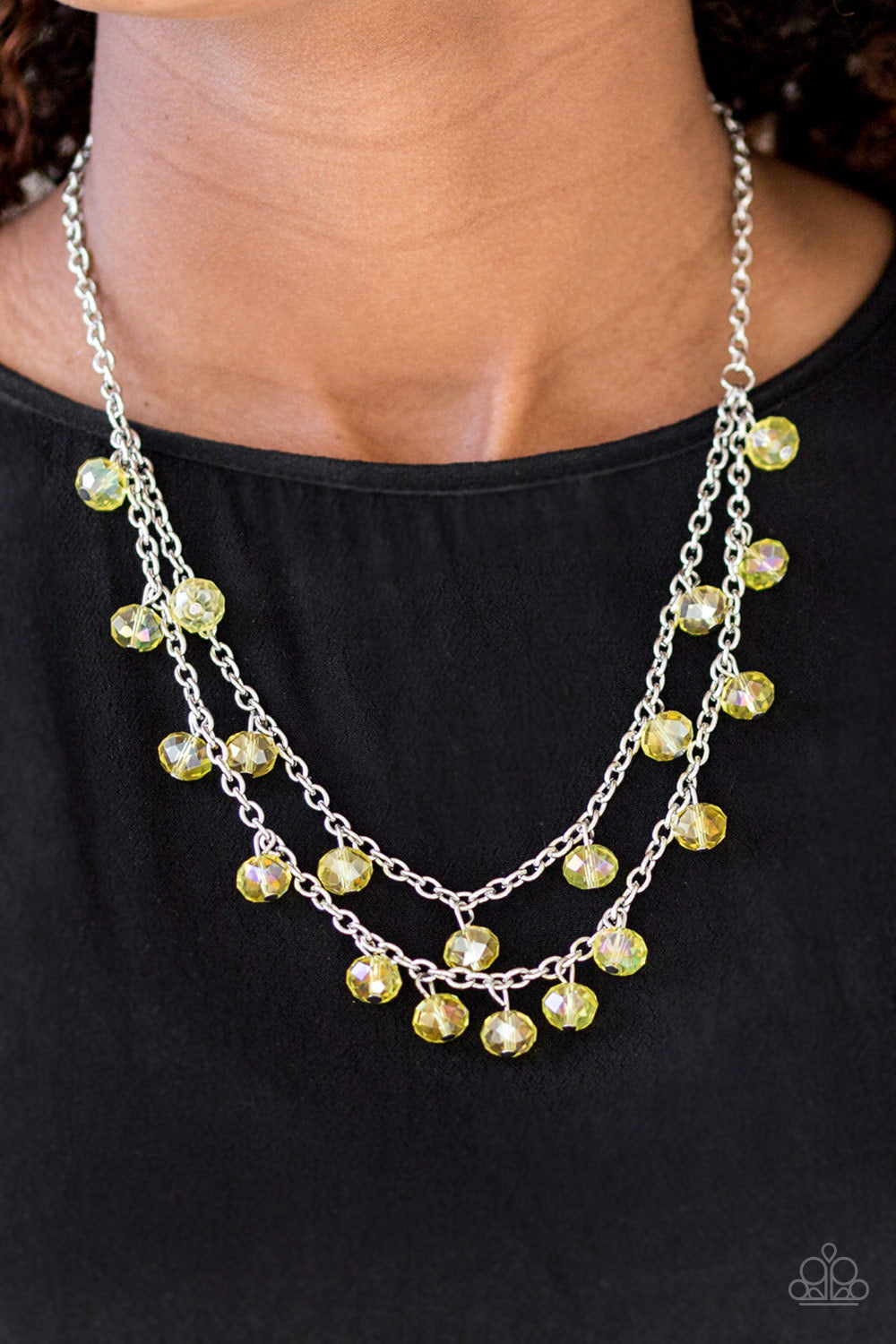 Super SuperNova- Yellow and Silver Necklace- Paparazzi Accessories
