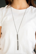 Load image into Gallery viewer, Towering Twinkle- Black Gunmetal Necklace- Paparazzi Accessories