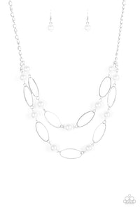 Best Of Both POSH-ible Worlds- White and Silver Necklace- Paparazzi Accessories