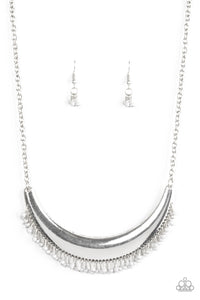 Fringe Out- Silver Necklace- Paparazzi Accessories