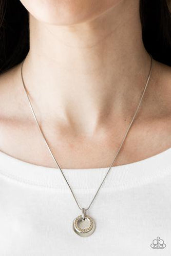 Front And Centered- Brown and Silver Necklace- Paparazzi Accessories