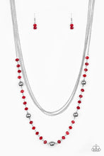 Load image into Gallery viewer, High Standards- Red and Silver Necklace- Paparazzi Accessories