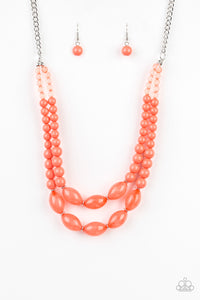 Sundae Shoppe- Orange and Silver Necklace- Paparazzi Accessories