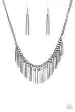 Load image into Gallery viewer, Retro Edge- Silver and Gunmetal Necklace- Paparazzi Accessories