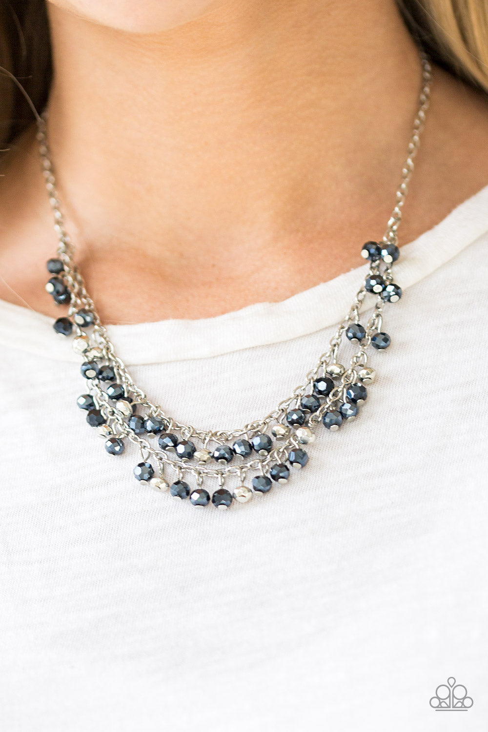 So In Season- Blue and Silver Necklace- Paparazzi Accessories