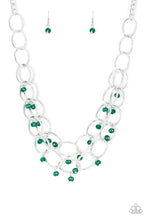 Load image into Gallery viewer, Yacht Tour- Green and Silver Necklace- Paparazzi Accessories