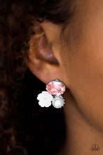 Load image into Gallery viewer, Lily Lagoon- Pink and White Earrings- Paparazzi Accessories