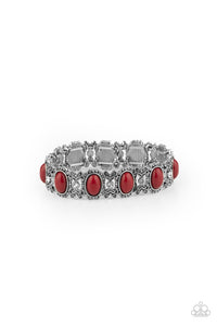 A Piece Of Cake- Red and Silver Bracelet- Paparazzi Accessories