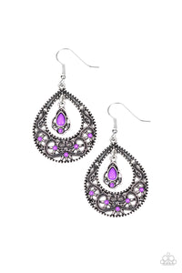 All-Girl Glow- Purple and Silver Earrings- Paparazzi Accessories