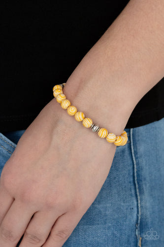 Awakened- Yellow and Silver Bracelet- Paparazzi Accessories