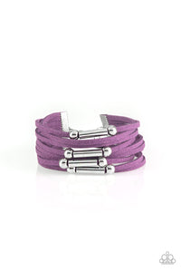 Back To BACKPACKER- Purple and Silver Bracelet- Paparazzi Accessories