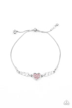 Load image into Gallery viewer, Big-Hearted Beam- Pink and White Bracelet- Paparazzi Accessories