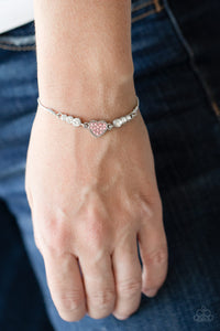 Big-Hearted Beam- Pink and White Bracelet- Paparazzi Accessories