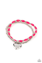 Load image into Gallery viewer, Candy Gram- Pink and Silver Bracelet- Paparazzi Accessories
