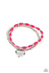 Candy Gram- Pink and Silver Bracelet- Paparazzi Accessories