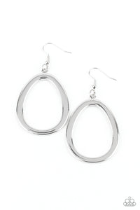 Casual Curves- Silver Earrings- Paparazzi Accessories
