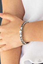 Load image into Gallery viewer, Caught In The Cross HEIRS- White and Silver Bracelet- Paparazzi Accessories