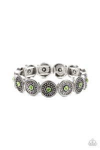 Colorfully Celestial- Green and Silver Bracelet- Paparazzi Accessories