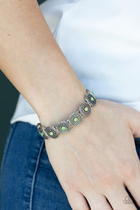 Colorfully Celestial- Green and Silver Bracelet- Paparazzi Accessories