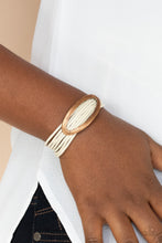 Load image into Gallery viewer, Corded Couture- White and Copper Bracelet- Paparazzi Accessories