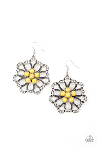 Dazzling Dewdrops- Yellow and Silver Earrings- Paparazzi Accessories