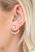 Load image into Gallery viewer, Delicate Arches- White and Silver Earrings- Paparazzi Accessories