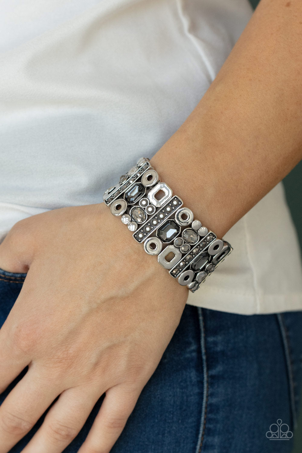 Dynamically Diverse- Silver Bracelet- Paparazzi Accessories