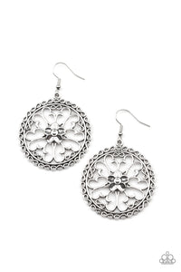 Floral Fortunes- Silver Earrings- Paparazzi Accessories