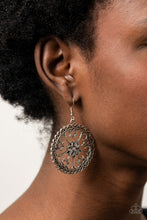 Load image into Gallery viewer, Floral Fortunes- Silver Earrings- Paparazzi Accessories