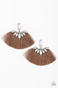 Formal Flair- Brown and White Earrings- Paparazzi Accessories