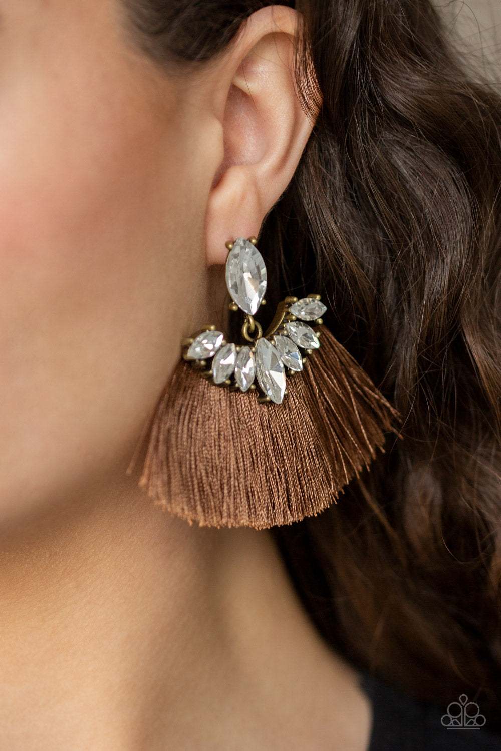 Formal Flair- Brown and White Earrings- Paparazzi Accessories
