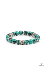 Load image into Gallery viewer, Garden Zen- Green and Silver Bracelet- Paparazzi Accessories