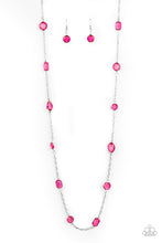 Load image into Gallery viewer, Glassy Glamorous- Pink and Silver Necklace- Paparazzi Accessories