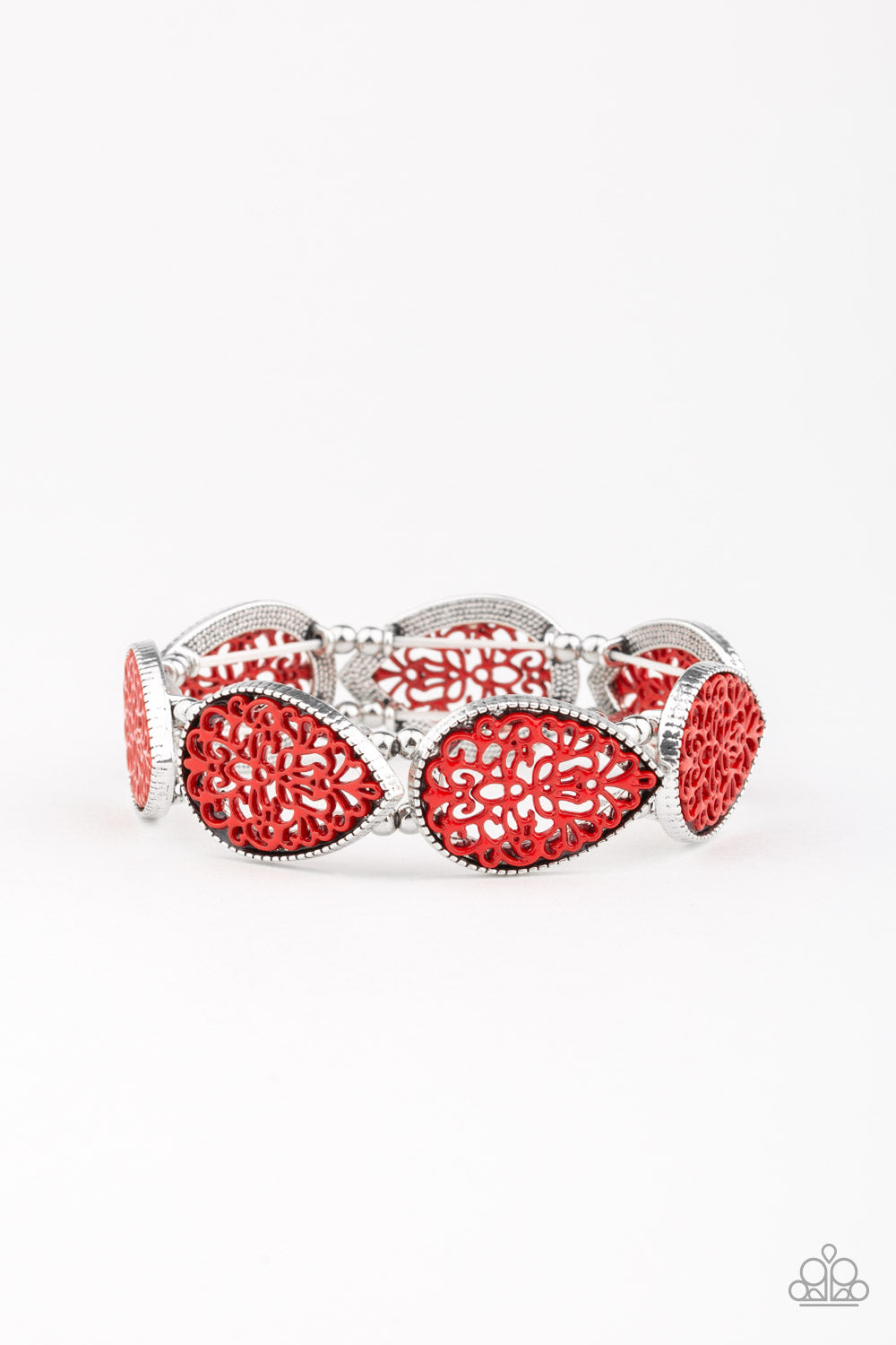Heirloom Hunter- Red and Silver Bracelet- Paparazzi Accessories
