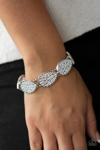 Load image into Gallery viewer, Heirloom Hunter- White and Silver Bracelet- Paparazzi Accessories