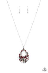 High Society Stargazing- Red and Silver Necklace- Paparazzi Accessories