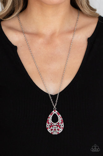 High Society Stargazing- Red and Silver Necklace- Paparazzi Accessories