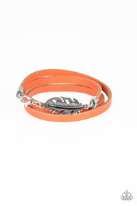 High Spirits- Orange and Silver Bracelet- Paparazzi Accessories
