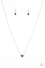 Load image into Gallery viewer, Hit Em Where It HEARTS- Purple and Silver Necklace- Paparazzi Accessories