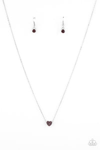 Hit Em Where It HEARTS- Purple and Silver Necklace- Paparazzi Accessories